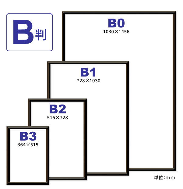 B2ポスター用のポスターフレームなど A判 B判各サイズすべて揃っています 店舗用品のミセダス