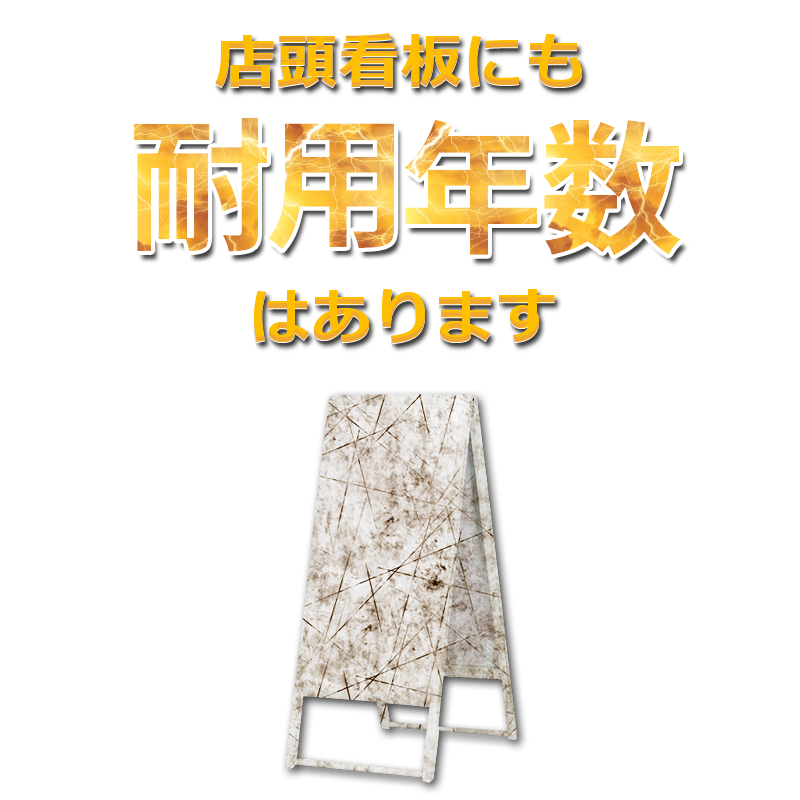 店頭のスタンド看板 突出看板の耐用年数が過ぎていませんか 店舗用品のミセダス