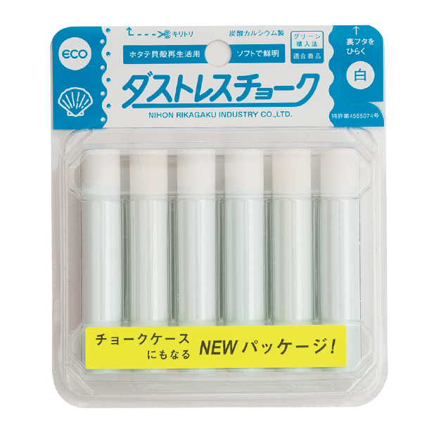 日本理化学 ダストレスチョーク ホワイト 6本パック