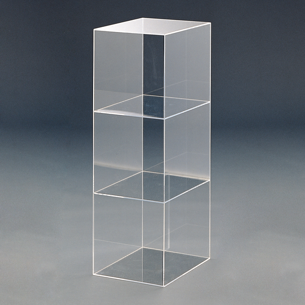 アクリル3連ボックス 透明 背板あり（5面）アクリル5mm厚 W300×D350×H900mm 