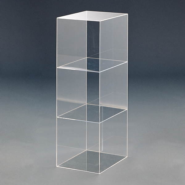 アクリル3連ボックス 透明 背板あり(5面)アクリル5mm厚 W300×D350×H900mm