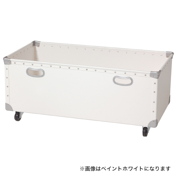 キャスター付ファイバーボックス フチ強化タイプ(W830)ネイビー キャスターボックス