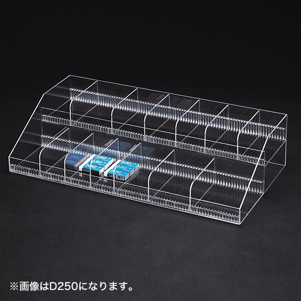 2段小物ボックス D300mm 仕切板12枚 透明アクリル3mm厚側板5mm W598×D300×H140mm
