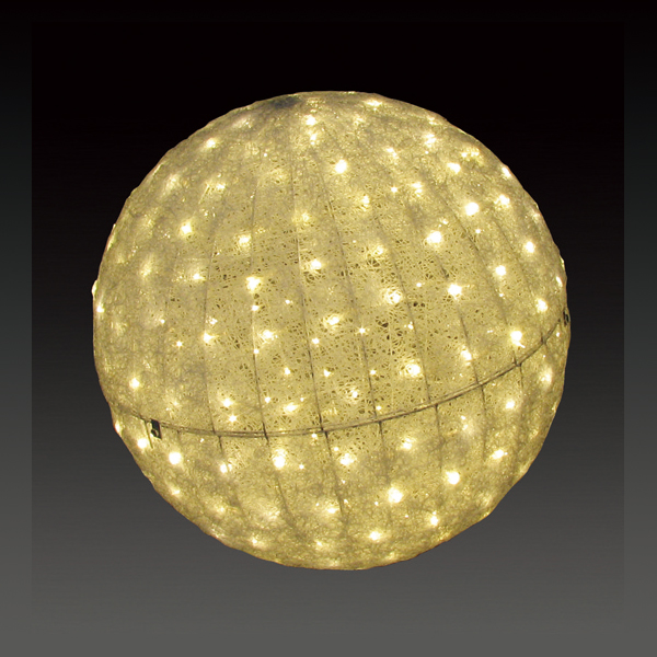 LEDクリスタルグローボール イルミネーションモチーフライト 屋外 防雨 ウォームホワイト（小）φ200mm