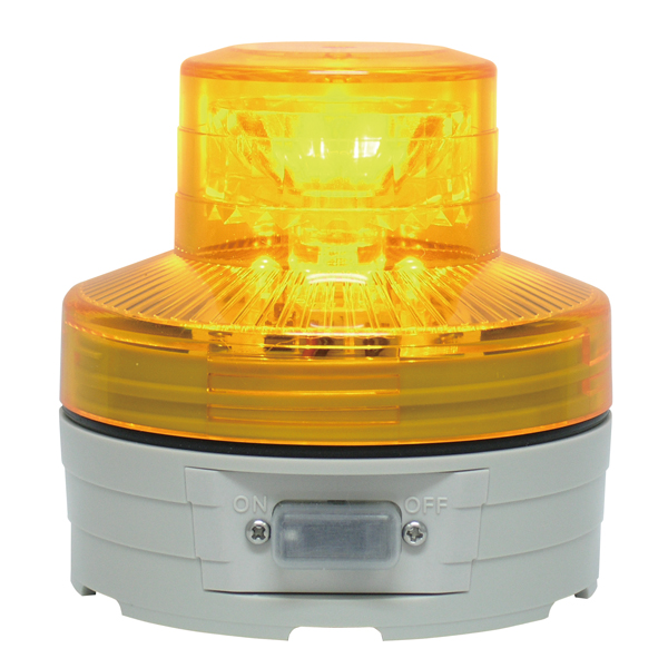 LED回転灯 ニコUFO 単三電池駆動 屋外雨天使用可能 φ76 イエロー