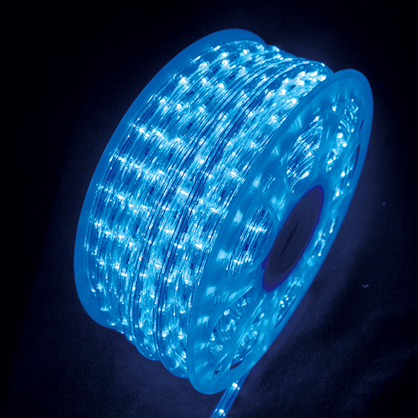 3芯丸型LEDロープライト 30m巻 防滴仕様 ブルー