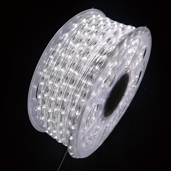 3芯丸型LEDロープライト 30m巻 防滴仕様 ホワイト