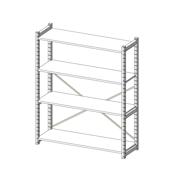 S-RACK島セット 単体1240 クリア
