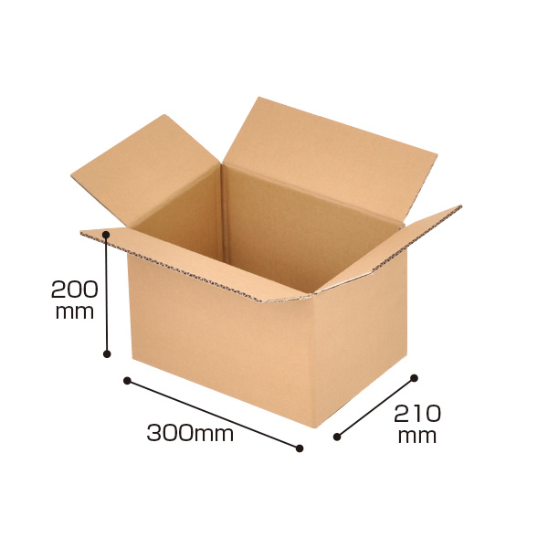 ダンボールケース 300×210×200(10枚) 店舗用品 バックヤード備品 梱包用品