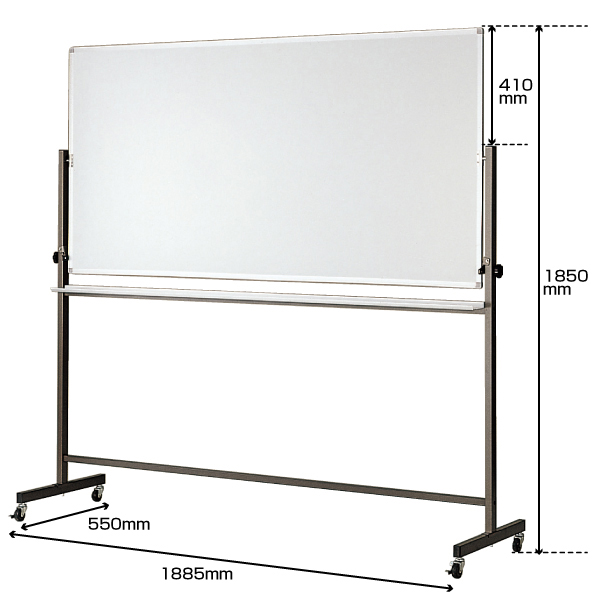 両面回転脚付ホワイトボード 1800×900 店舗用品 バックヤード備品