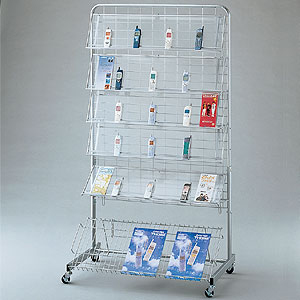 システムスタンド片面 PET棚5段展開 W900