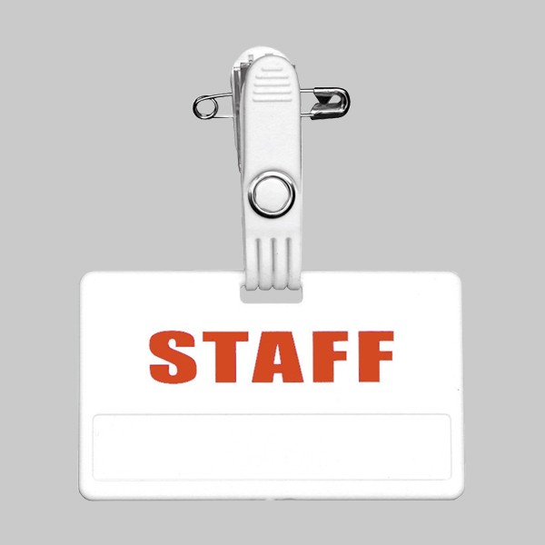 ラベル名札(STAFF) レッド