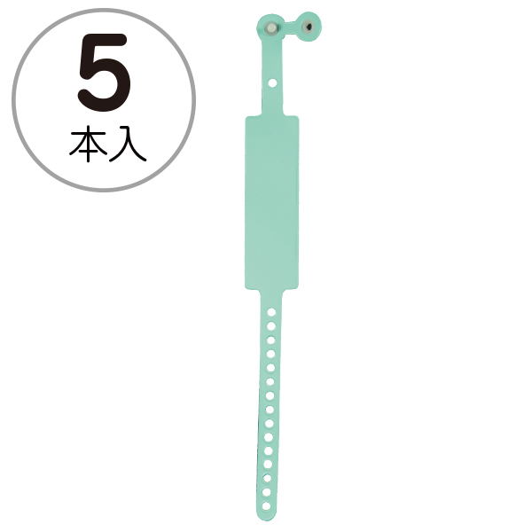 新パスバンド 取付け簡単 はずせないロック式 5本入 グリーン