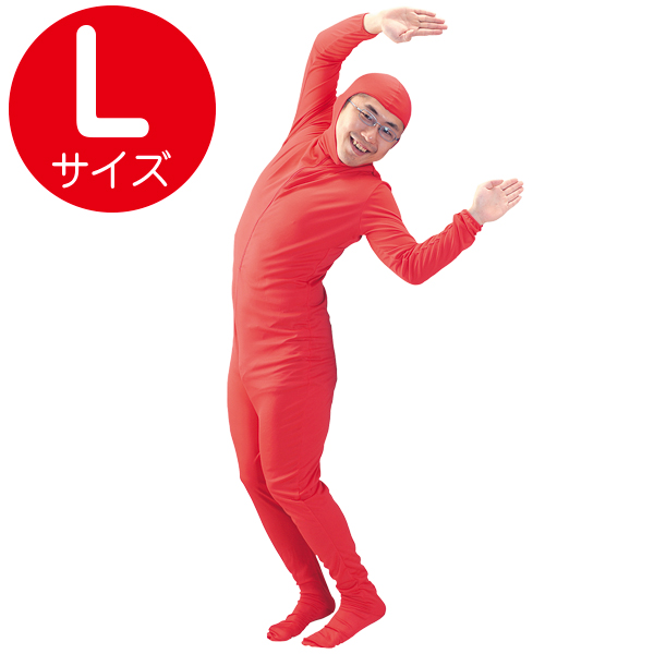全身タイツ 赤 L 店舗用品のミセダス