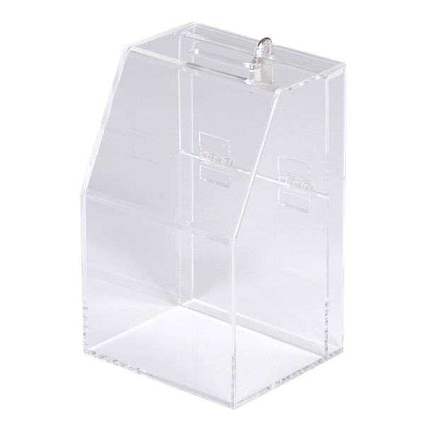アクリル募金箱/提案箱(中) クリア 店舗用品 レジ回り用品 募金箱・アンケート箱・レシート回収箱