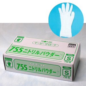 イージーグローブ ニトリルパウダー 白 755M