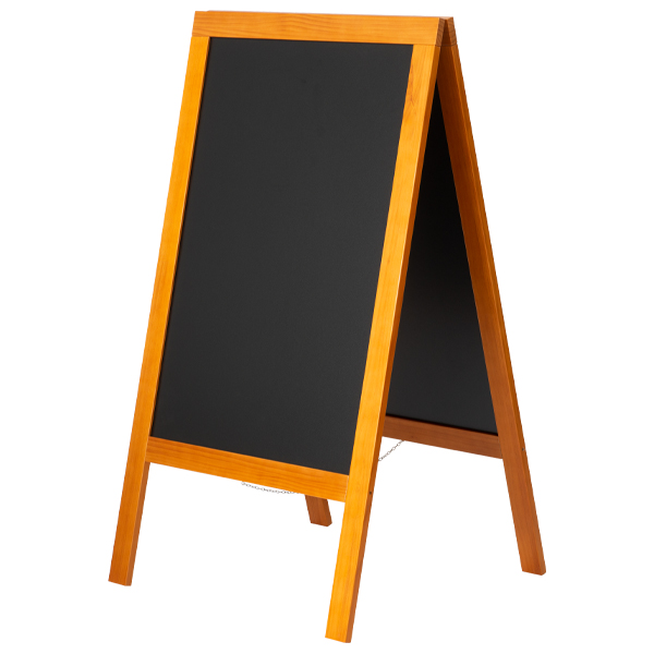 ハイグレードA型ブラックボード チーク色 TE-120 W580×H870mm