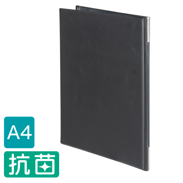 【抗菌タイプ】アーバンメニュー A4 4ページ ブラック ピンタイプ メニューブック