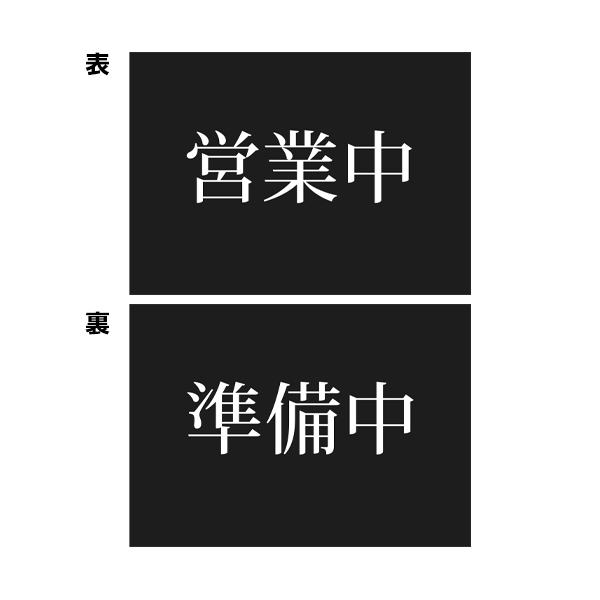 メニュースタンド用営業中両面表示プレート 店舗用品のミセダス