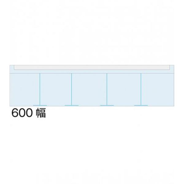 パンフレットケースオプション CSK-W600mm ケース4列 スライド仕切板3枚付