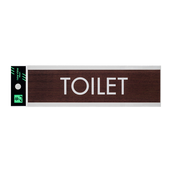 ウッドライクマットサイン ウォールナット横長TOILET