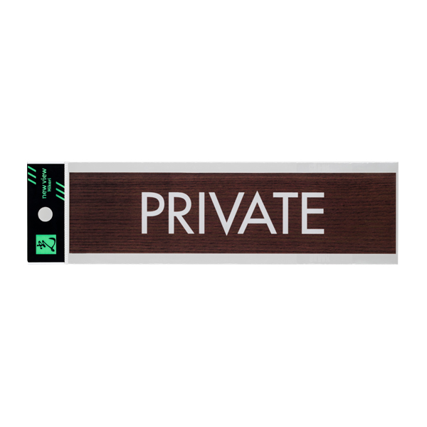 ウッドライクマットサインウォールナット横長PRIVATE