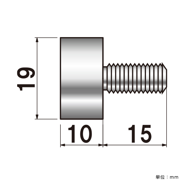 ポピック No.19-B-10 ボルトタイプ 化粧ビスφ19×10mm ネジ径M8 ボルト15mm