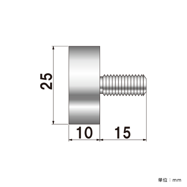ポピック No.25-B-10 ボルトタイプ 化粧ビスφ25×10mm ネジ径M8 ボルト15mm