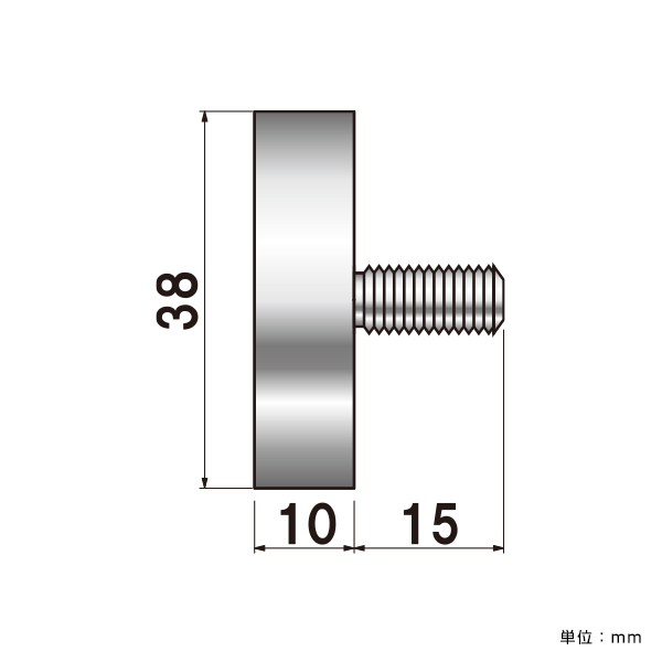 ポピック No.38-B-10 ボルトタイプ 化粧ビスφ38×10mm ネジ径M8 ボルト15mm
