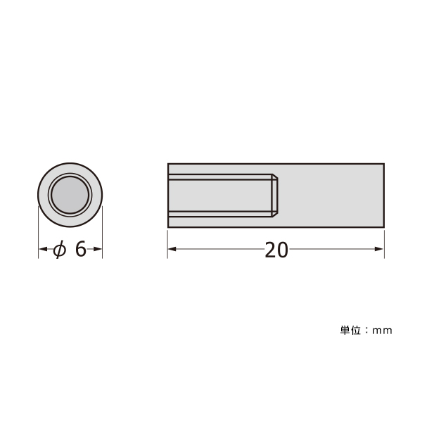 パネルフィクス バー φ6-20 片ナット 店舗用品 スカルプス