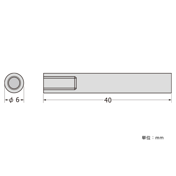 パネルフィクス バー φ6-40 片ナット 店舗用品 スカルプス