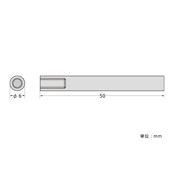 パネルフィクス バー φ6-50 片ナット 店舗用品 スカルプス