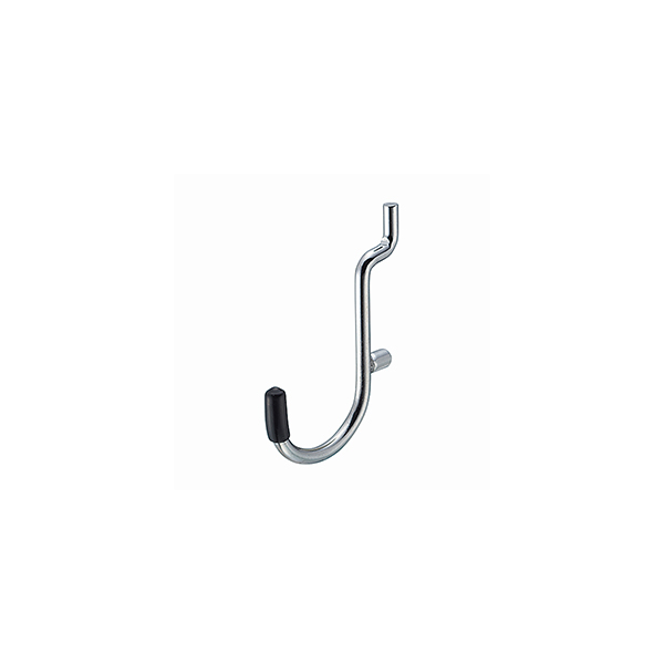 パンチングボード用フックB クローム キャップ黒 4入 店舗用品 販促用品 陳列什器 有孔パネル 有孔ボード