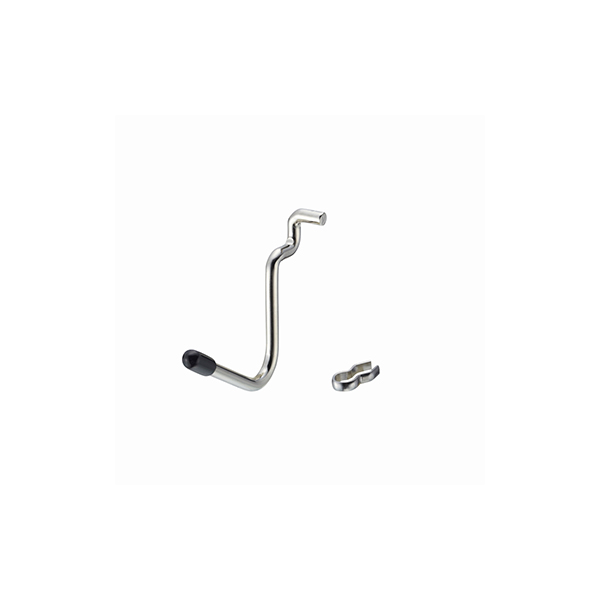 パンチングボード用L型フック クローム キャップ黒 4入 店舗用品 販促用品 陳列什器 有孔パネル 有孔ボード