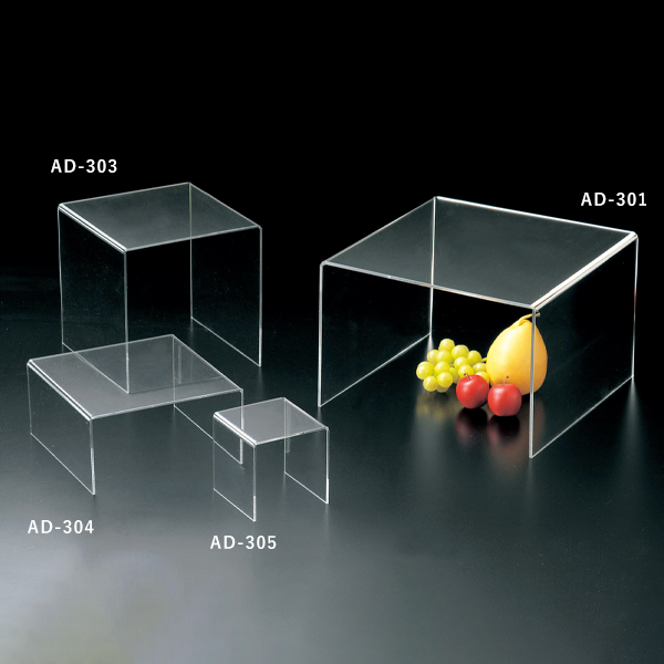 アクリル コの字ディスプレイ台 AD-302 透明アクリル4mm厚 300×300×100mm