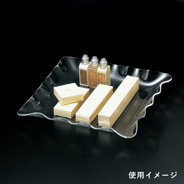 アメニティ&多目的トレイ 大 AT-116 透明アクリル3mm厚 300×300×30mm