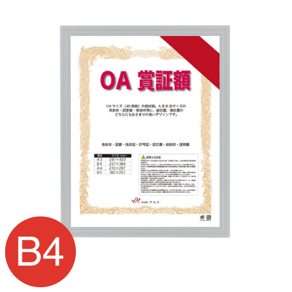 OAS-VQ-B4-SV カルビアンOA賞証額 B4 シルバー