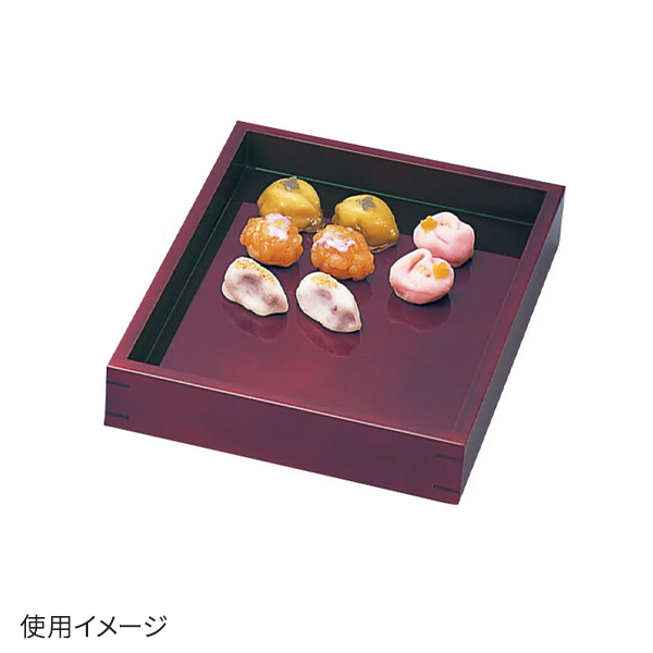44122 溜塗菓子番重 小