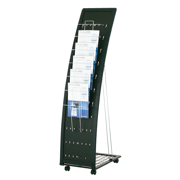 カタログスタンド PRX-071 A4判1列7段折りたたみ式 キャスター付 W358×D533×H1450mm