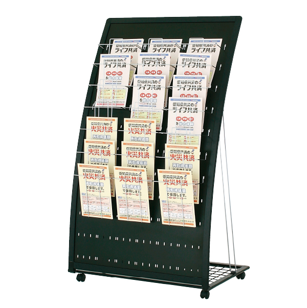 カタログスタンド PRX-073 A4判3列7段 折りたたみ式 キャスター付 W855×D533×H1450mm