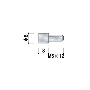 ポピック No.8-B-8 ボルトタイプ 化粧ビスφ8×8mm ネジ径M5 ボルト12mm