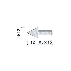 ポピック No.12-CB-12 円錐型ボルトタイプ 化粧ビスφ12×12mm ネジ径M5 ボルト15mm