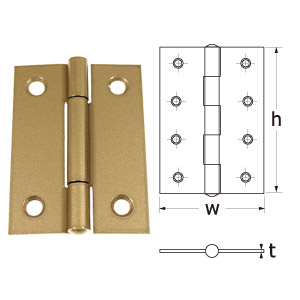 カラー丁番 ゴールド(2枚セット) 102mm 店舗用品 スカルプス