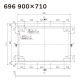 �f���{�[�h696 SP-GR 900�~710�O���[���i�ؖڃZ�s�A�^�{�[�h�F�O���[���j