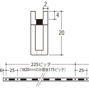 �`�����l���y�b�J�[�T�|�[�g PSF-20 1820mm