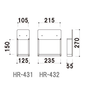 �ǖʃ��b�N HR-431 A4�O�c�� 1�� �ǖʎ�t�l�W�t �A���~�g W125�~D55�~H270mm 