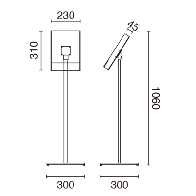 �A�[�o�����[�t�X�^���hA4�^�e �A�W���X�^�[�t W300�~D300�~��H1060mm 