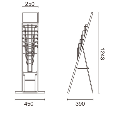 �J�^���O�X�^���hTCS-8 ���C���[6�i�^�C�v A4�Ή� W450�~D390�~H1243mm 