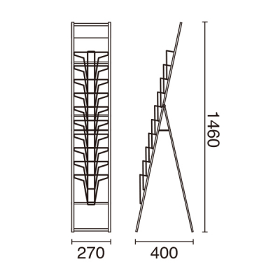 �J�^���O�X�^���h A4 1�� 10�i W270�~D400�~H1,460mm