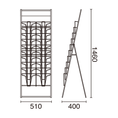 �J�^���O�X�^���h A4 2�� 10�i W510�~D400�~H1,460mm